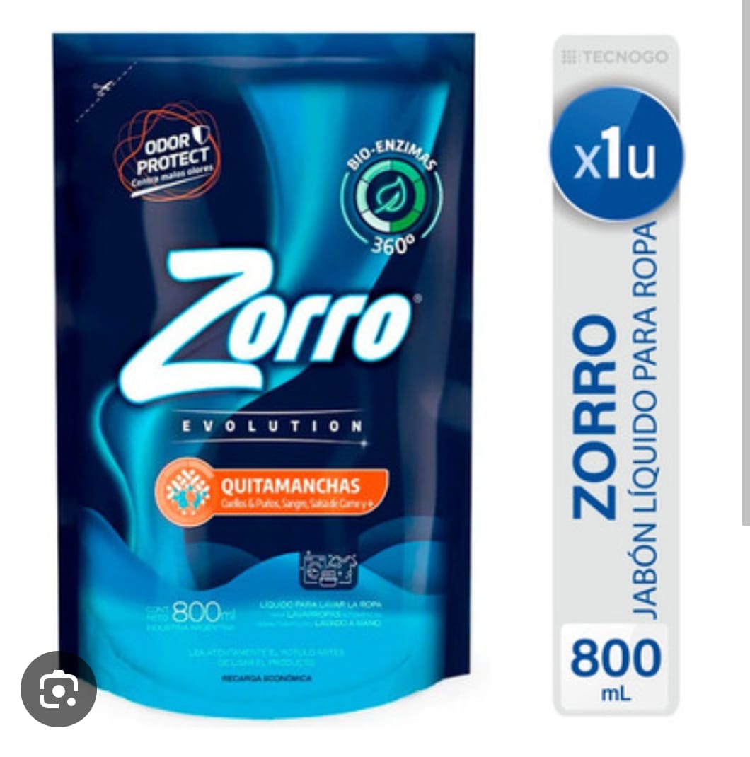 JABON LIQ. ZORRO EVOLUTION DOYP x800ML CON QUITAMANCHA