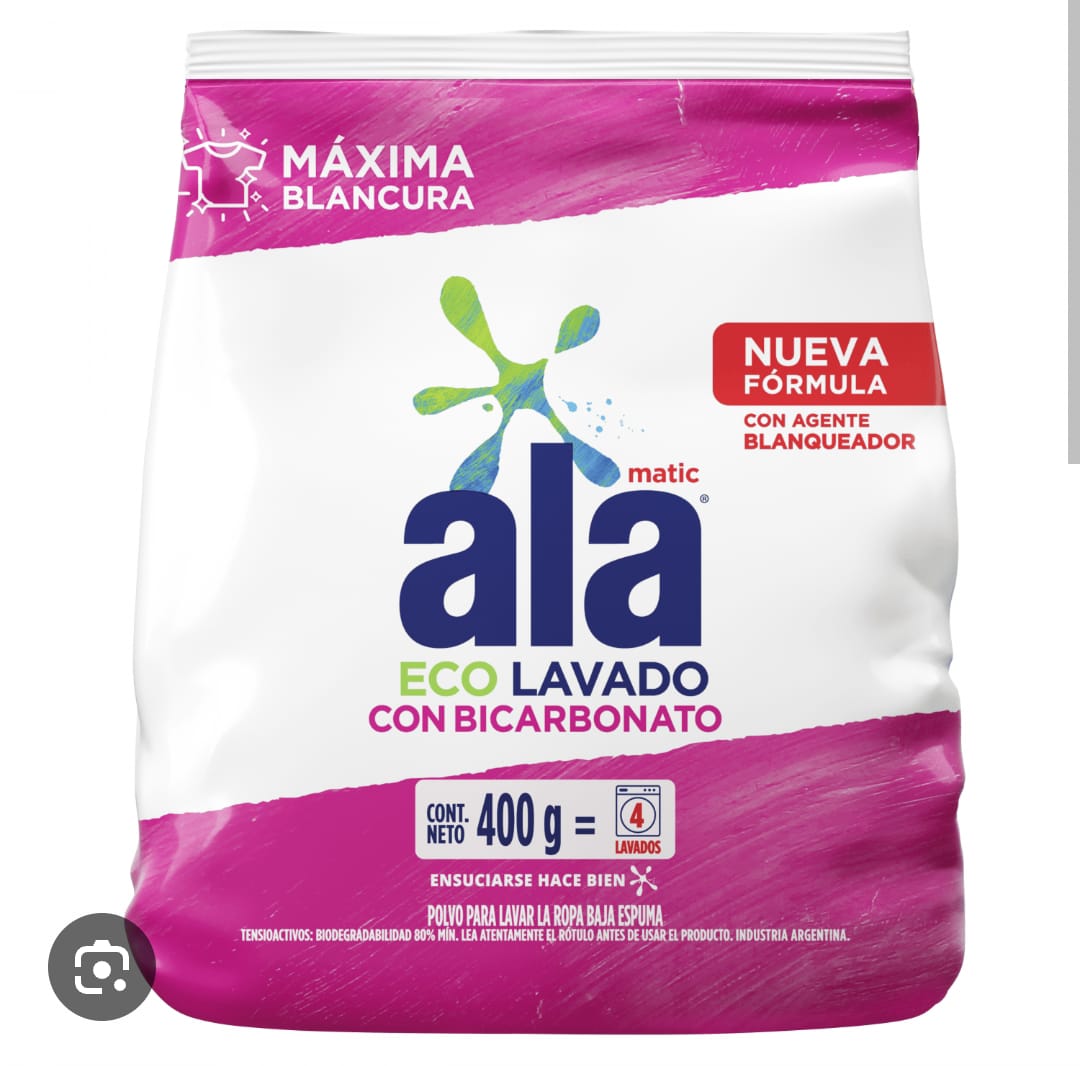 JABON EN POLVO ALA REG C/ BICARB x400G